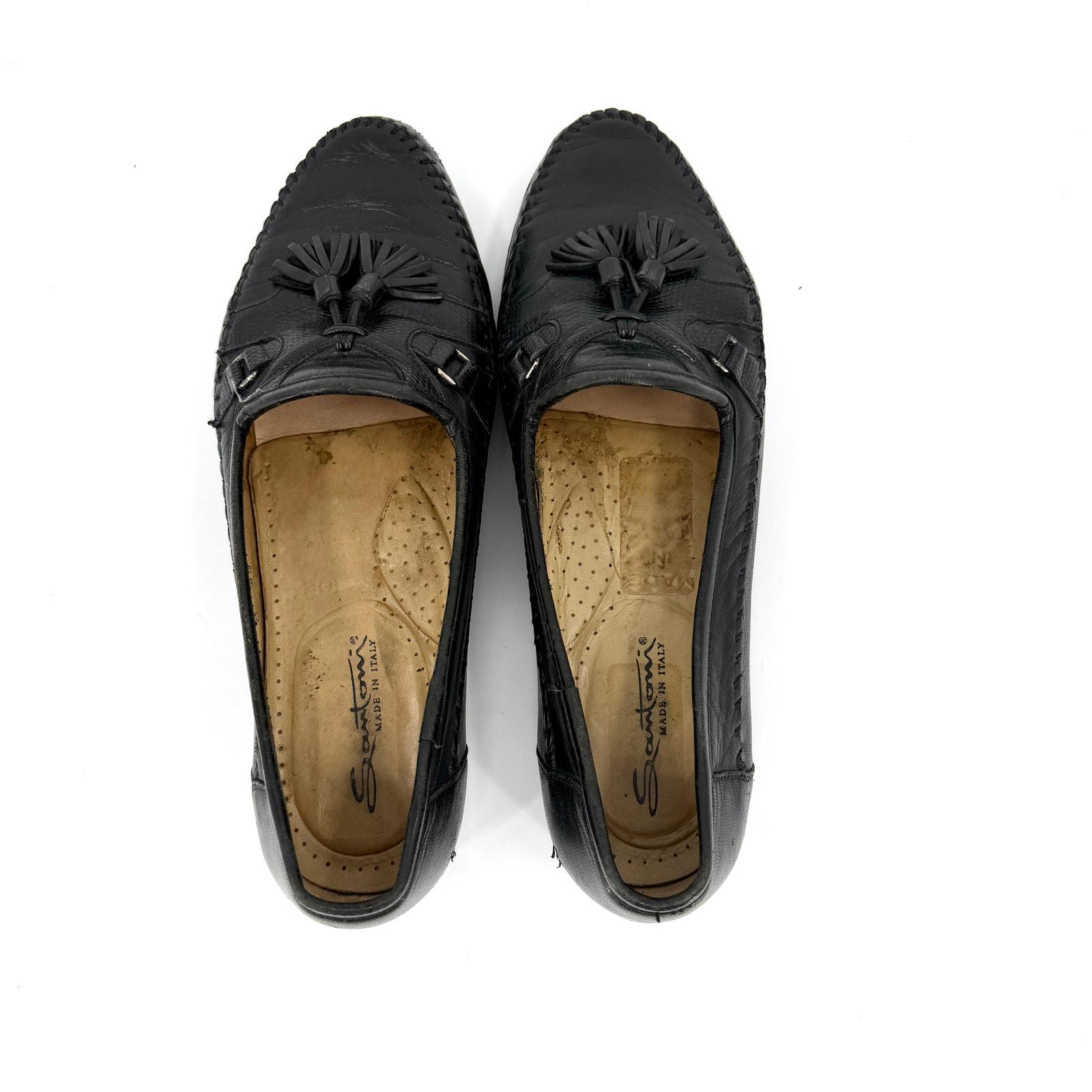 Vintage 90s Santoni Black Genuine Leather Snake Embossed  display picture 3