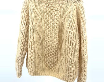 Vintage 70er Jahre Alexander’s Cream Wool Fischers Pullover