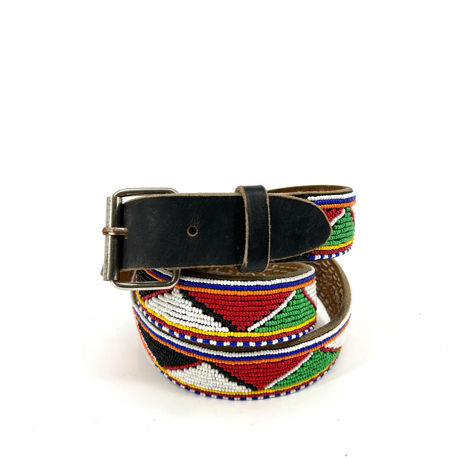 Vintage African Beaded Belt - Etsy