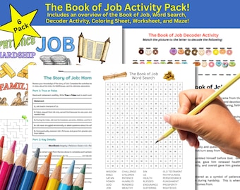 "Book of Job Bibel Journal mit 6 druckbaren Arbeitsblättern für Kinder & Jugendliche