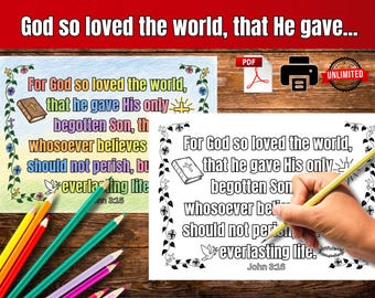Also hat Gott die Welt geliebt ....Johannes 3,16 - Malseite