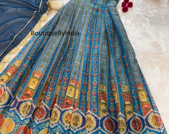 Embroidered Organza Silk Kurta Dupatta Set: Pakistani Party Wedding Salwar Kameez