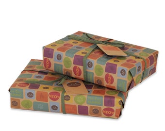 Cat  illustration wrapping paper. 1 sheet