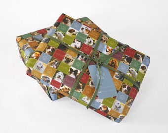 Multi photo images of assorted dogs wrapping paper. 1 sheet