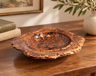 Vintage Signed Ron Coles Australian Burl Wood Bowl, Inscribed Gimlet Gum Burl