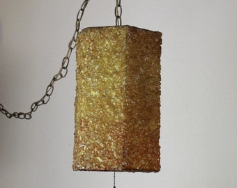 70's Vintage Orange Retro Swag Pendant Light