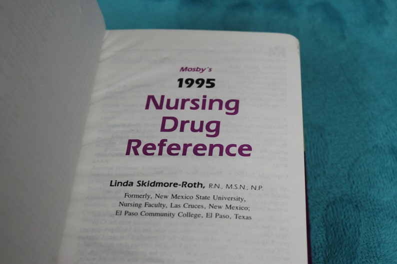 1995 Mosby�s Nursing Drug Reference Book Reference Book Etsy