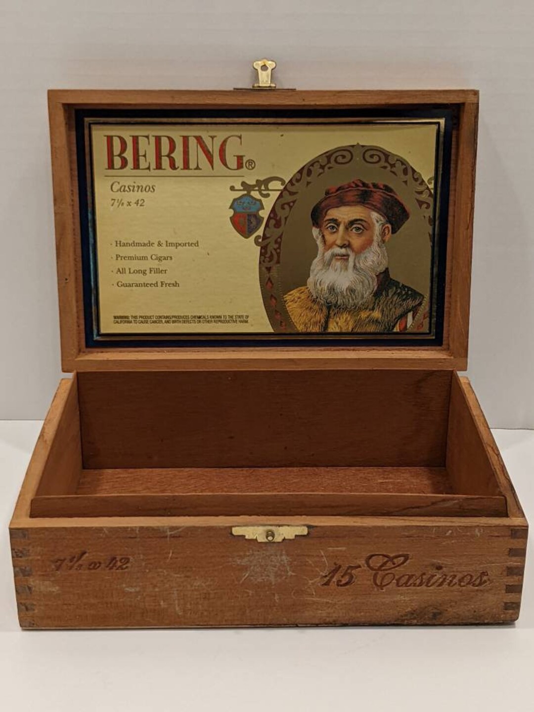 Vintage Bering Casinos Wood Cigar Box Tobacco Collectible Etsy