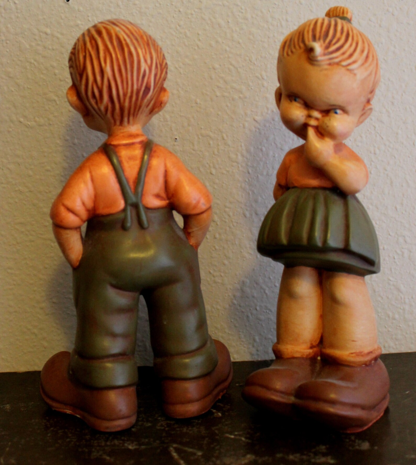 Vintage Boy and Girl Figurines Sneaky Kids Twin Boy and Etsy