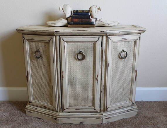 Vintage Antiqued Storage Table Distressed Rustic Table Storage Etsy