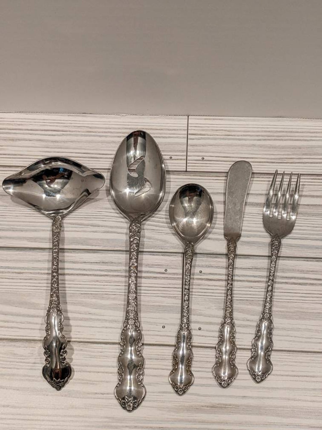 Vintage Japan Stainless Flatware Set 5 Pieces Knife Fork Spoon Slotted ...