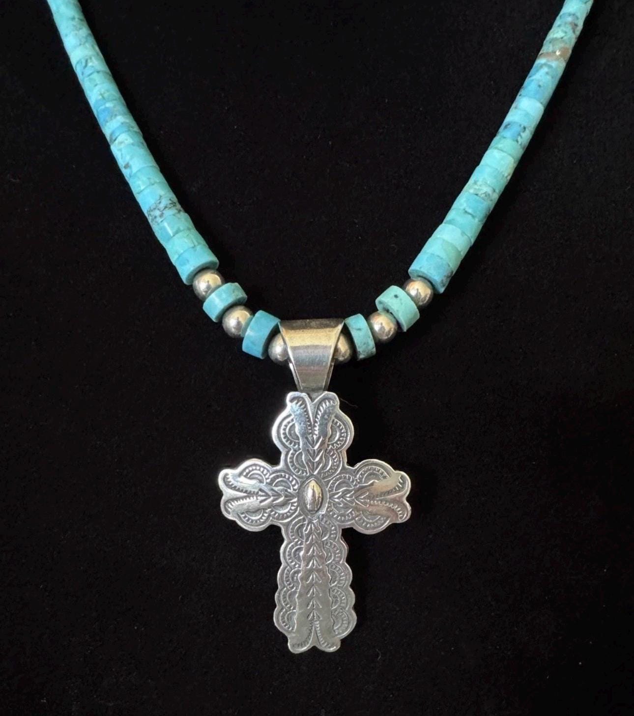 Vintage Navajo Stamped Cross Pendant - Etsy