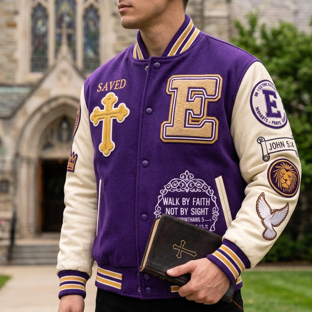 Custom Varisty Letterman Christian Jacket-wool & Leather Baseball Jesus ...