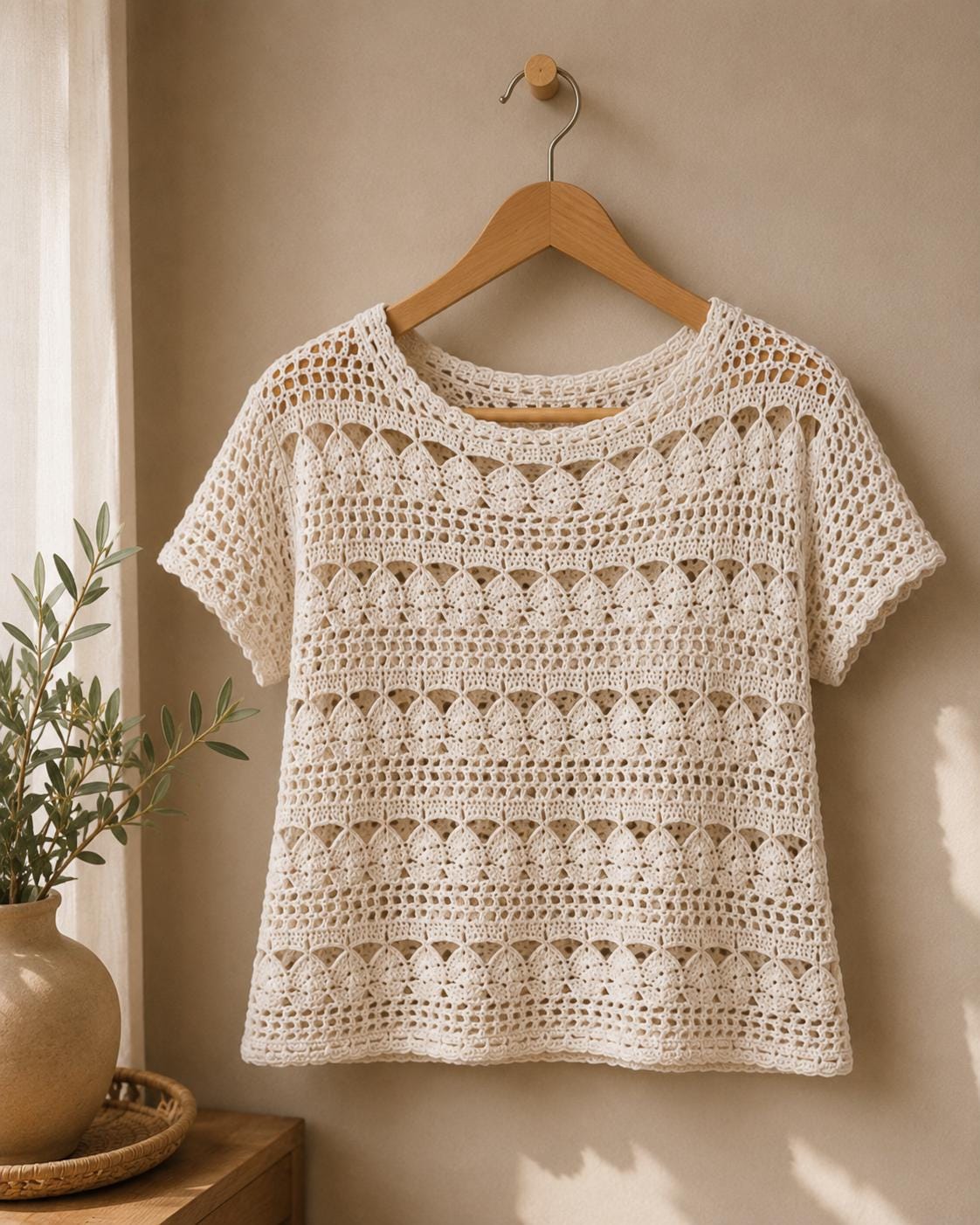 40 Crochet Blouse Patterns with Lace, Wraps, and Granny Squares 34 Crochet Summer Top Mesh Lace Crochet Blouse Easy Women's