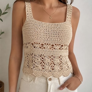 Crochet Lace Tank Top Pattern | Boho Summer Cami Tutorial (PDF Download)