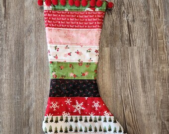 Santa Christmas Stocking with red tassels