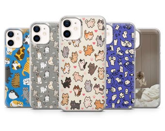 Pixel Art Cat Phone Case, Kitten Cover for iPhone, Samsung, Pixel