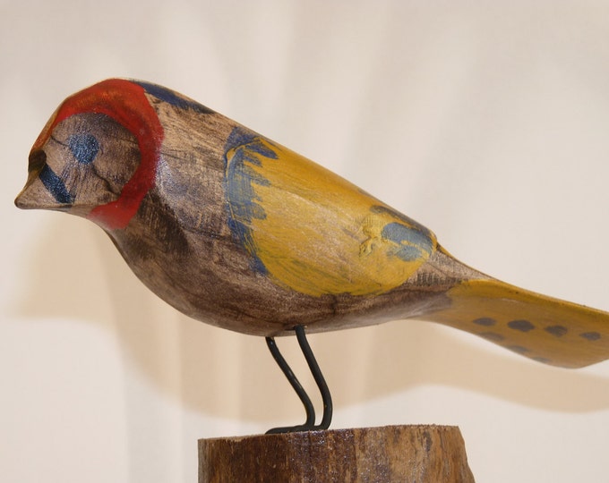 Primitive Folk Art Wood Bird Carving Rustic Tweet Tweet Etsy