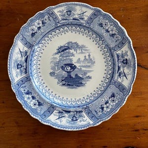 Antique Thomas Mayer Canova Blue & White Transferware Plate