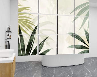 Minimal Abstract Hanging Room Divider | 12pcs Modern Neutral Privacy Panels