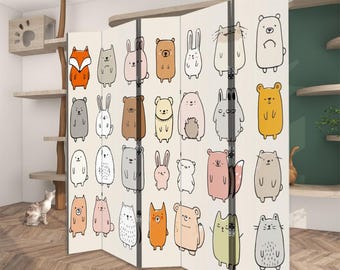 Large 5-Panel Kids Room Divider | Foldable Playroom Partition | Colorful Privacy Screen for Nursery & Classroom