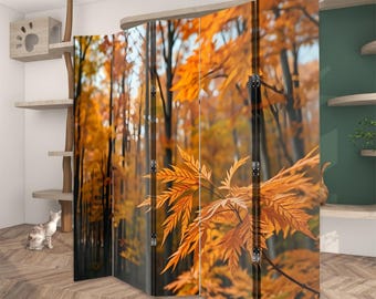 Large 5 Panel Room Divider | Office Privacy Screen | Foldable Wall Partition for Workspace & Home Studio