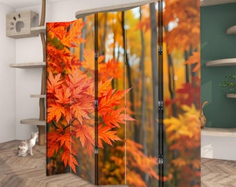 Room Divider Folding Screen | Privacy Partition Wall Art for Bedroom, Living Room & Office Decor