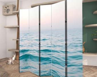 Large 5 Panel Room Divider | Office Privacy Screen | Foldable Wall Partition for Workspace & Home Studio