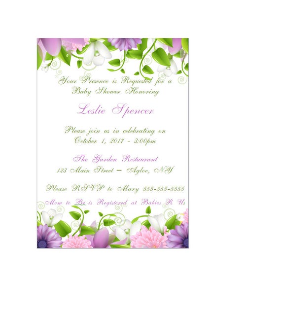 Enchanted Garden Baby Shower / Wedding Invitation - Enchanted Forest Invitation - Fairy Invitation - Flower Baby Shower Invitation Enchanted Garden Baby Shower / Wedding Invitation - Enchanted Forest Invitation - Fairy Invitation - Flower Baby Shower Invitation