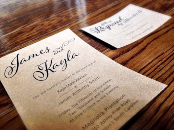 Country Chic Kraft Wedding Invitation / Rustic Wedding Invitation Country Chic Kraft Wedding Invitation / Rustic Wedding Invitation
