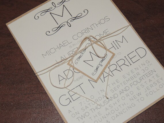 Rustic Modern Wedding Invitation - Unique Wedding Invitation Rustic Modern Wedding Invitation - Unique Wedding Invitation
