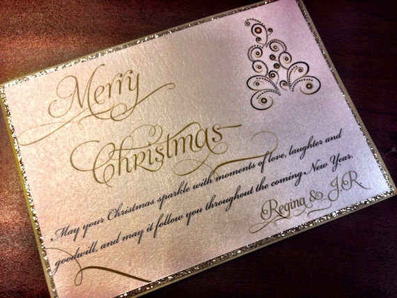 Glitter Christmas Card - Holiday Card Glitter Christmas Card - Holiday Card
