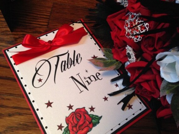 Rockabilly Table Number - Wedding Table Number Rockabilly Table Number - Wedding Table Number