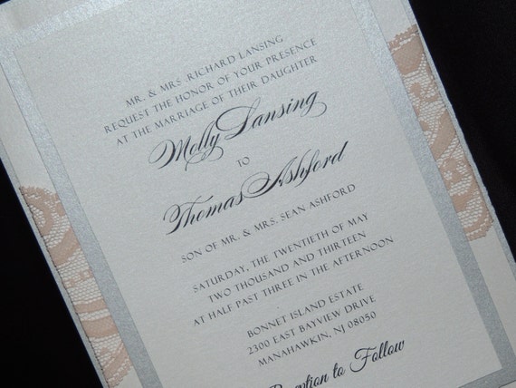 Lace Wedding Invitation - 4 layer Lace Wedding Invitation - 4 layer
