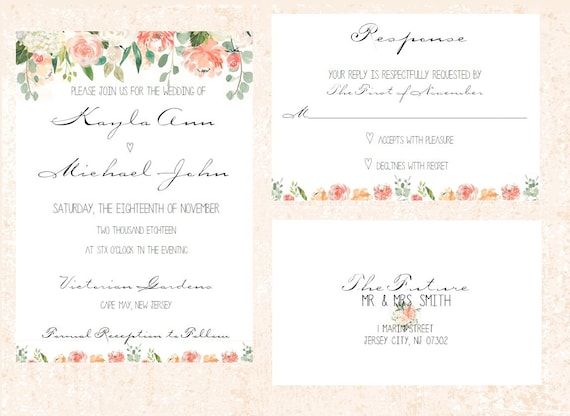 Simple Wedding Invitation - Printable - Elegant Wedding Invitation Simple Wedding Invitation - Printable - Elegant Wedding Invitation
