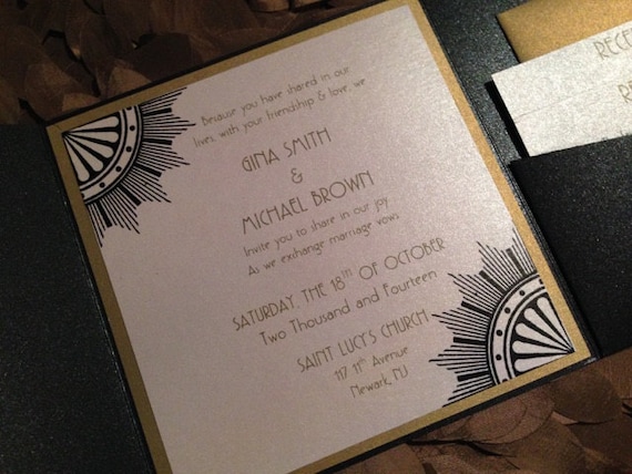 Reserved for Evelyn - Black and Gold- Roaring 20's inspired invitation Reserved for Evelyn - Black and Gold- Roaring 20's inspired invitation