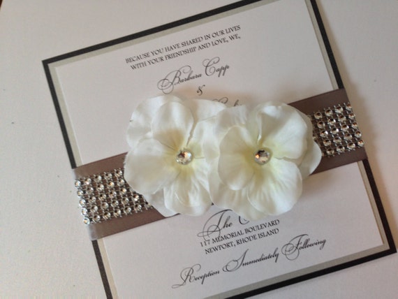 Rhinestone Banded Wedding Invitation Rhinestone Banded Wedding Invitation