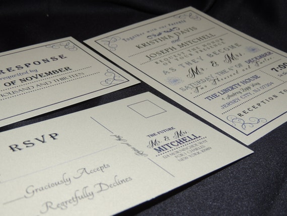 Vintage Wedding Invitation - Postcard RSVP Vintage Wedding Invitation - Postcard RSVP
