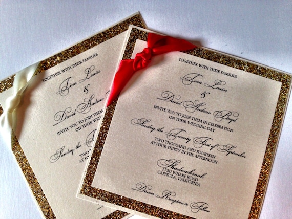 Glitter Wedding Invitation - Christmas Wedding Invitation / Holiday Wedding Invitation Glitter Wedding Invitation - Christmas Wedding Invitation / Holiday Wedding Invitation