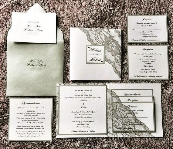 Lace Wedding Invitation Lace Wedding Invitation