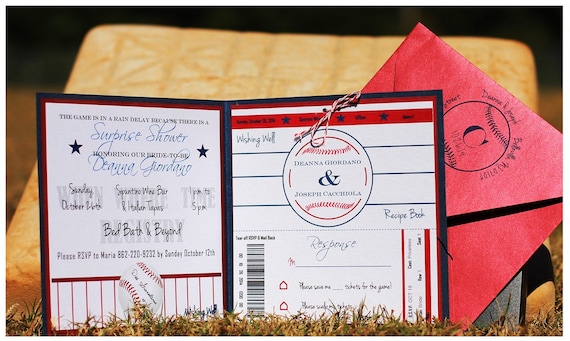 Baseball Wedding Invitation / Baseball Bridal Shower Invitation Baseball Wedding Invitation / Baseball Bridal Shower Invitation