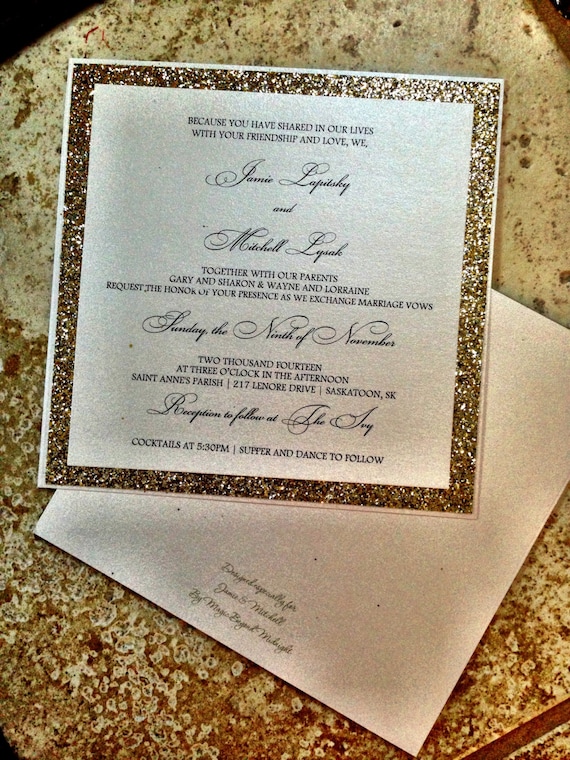 Glitter Wedding Invitation Glitter Wedding Invitation