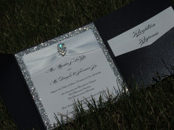 Reserved for Shannon - Black and Silver Folder Invitation Reserved for Shannon - Black and Silver Folder Invitation