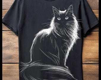 Fluffy Ragdoll Cat Graphic Shirt | Modern Cat Tee