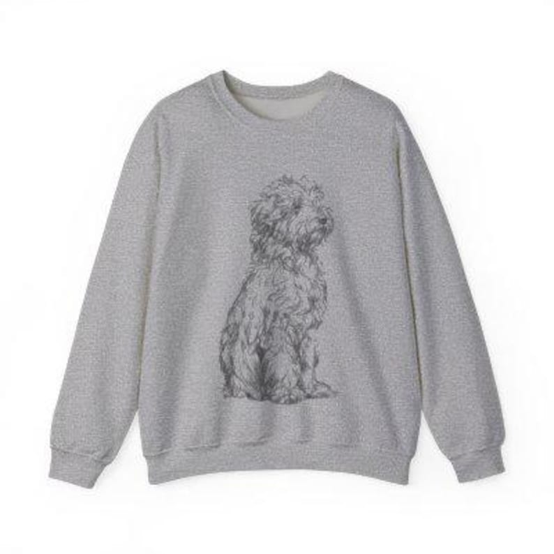 Bluza Lagotto Romagnolo | Minimalistyczny okrągły dekolt z nadrukiem psa Sport Grey