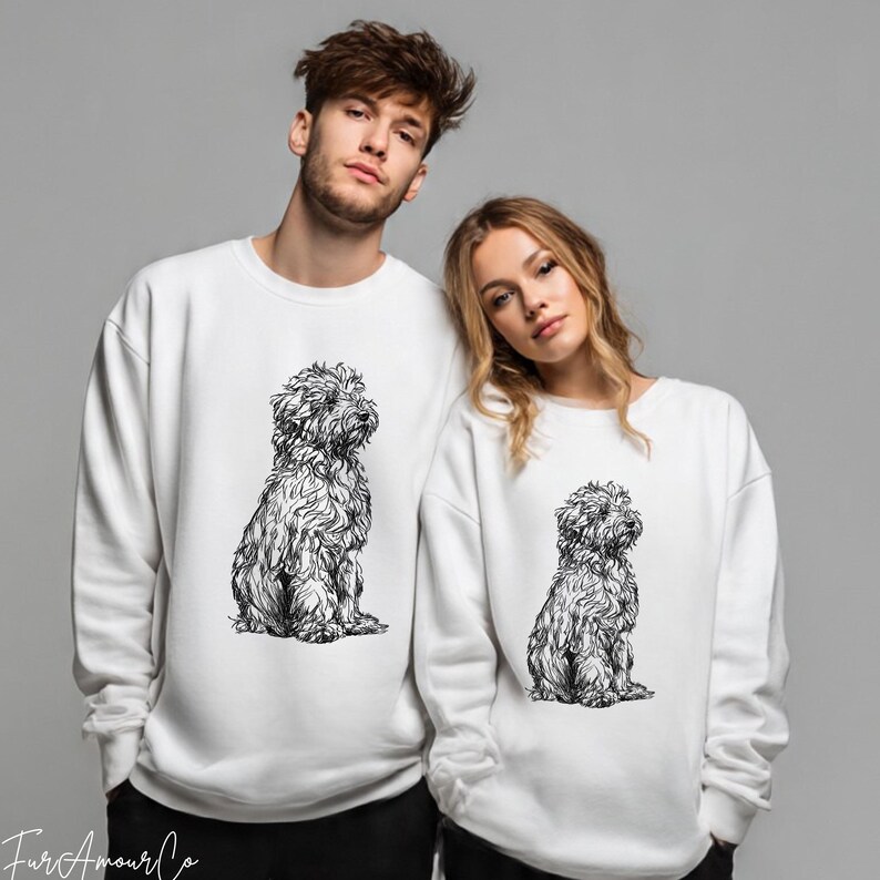 Bluza Lagotto Romagnolo | Minimalistyczny okrągły dekolt z nadrukiem psa zdjęcie 3