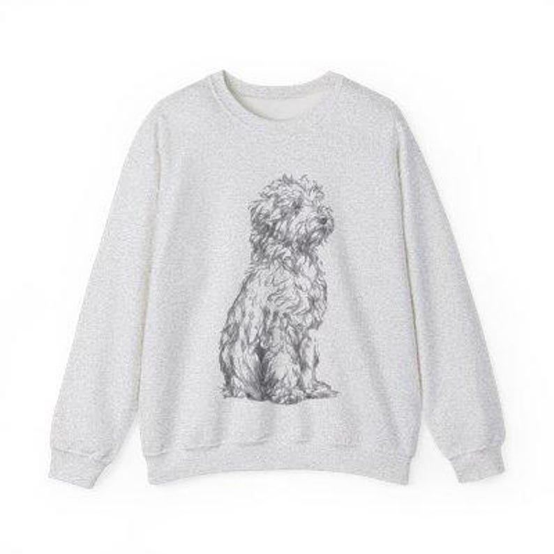 Bluza Lagotto Romagnolo | Minimalistyczny okrągły dekolt z nadrukiem psa Ash