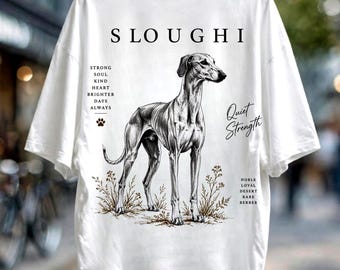 Sloughi Arabian Greyhound T-Shirt | Hand-Drawn Dog Art Print (Unisex) Tee