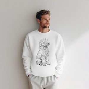 Bluza Lagotto Romagnolo | Minimalistyczny okrągły dekolt z nadrukiem psa zdjęcie 4