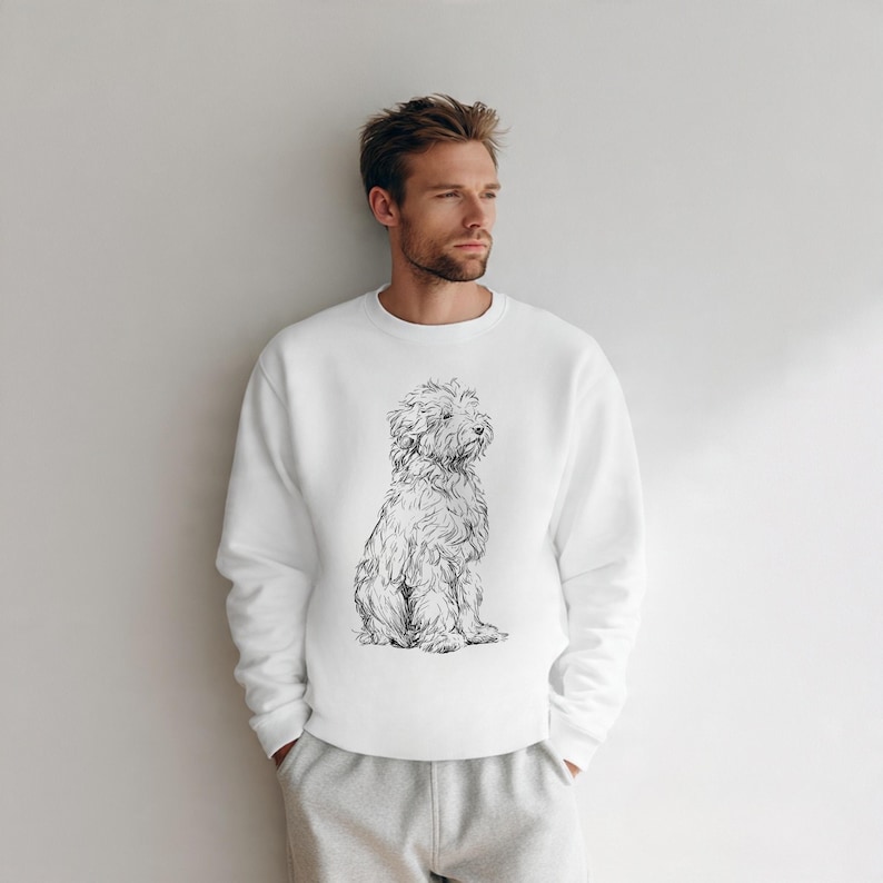 Bluza Lagotto Romagnolo | Minimalistyczny okrągły dekolt z nadrukiem psa zdjęcie 4